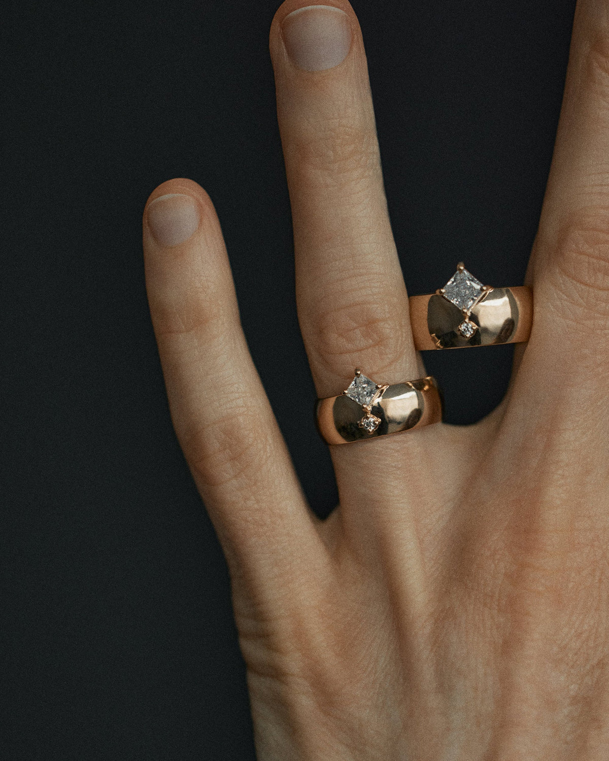 [lifestyle]Princess Cut Diamond Bricolage Ring