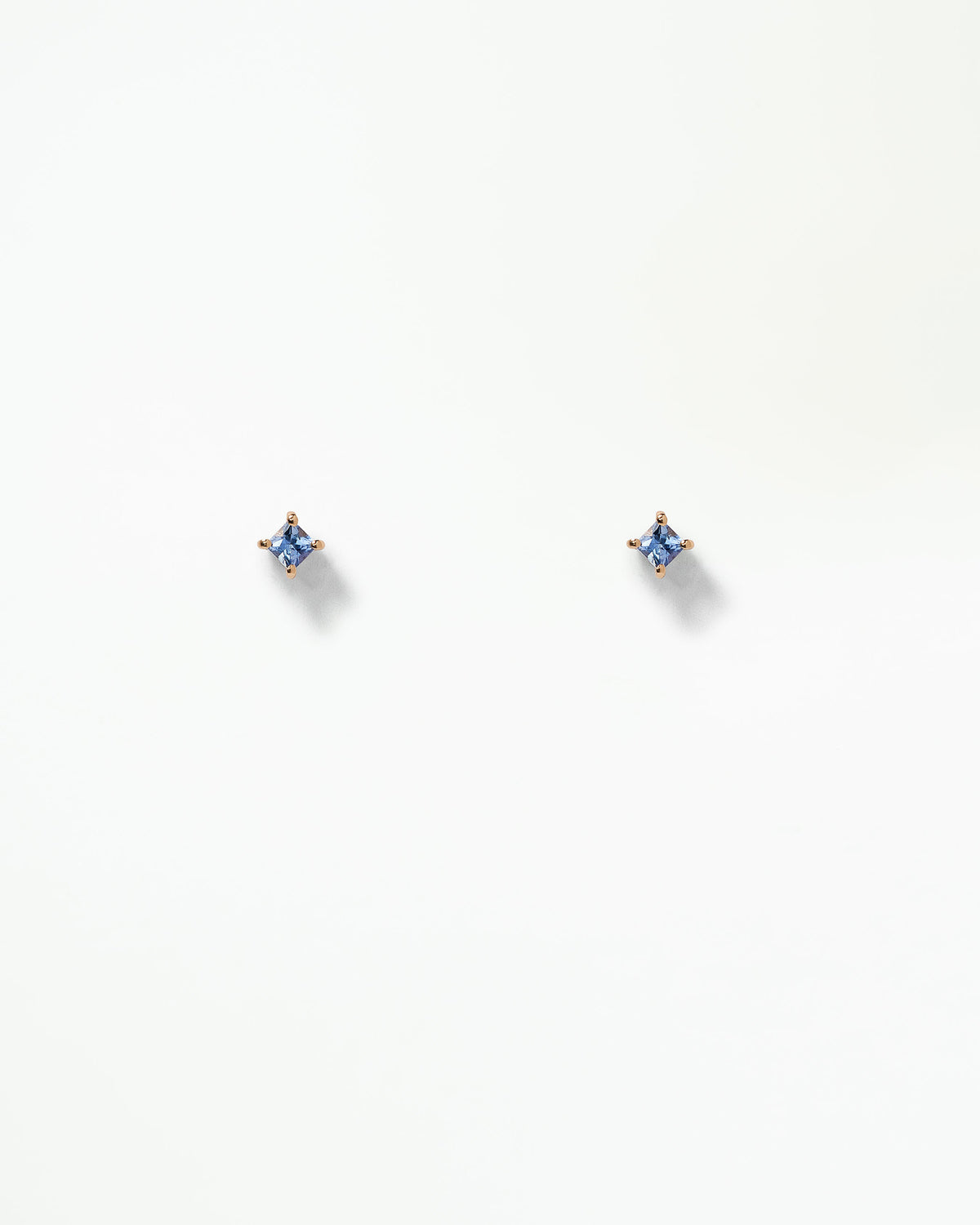 Princess Cut Sapphire Stud Flat Back Earring