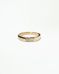 Round and Princess Cut Diamond Dyad Signet Ring