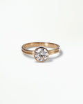 Round Brilliant Cut Diamond Ridge Solitaire Ring
