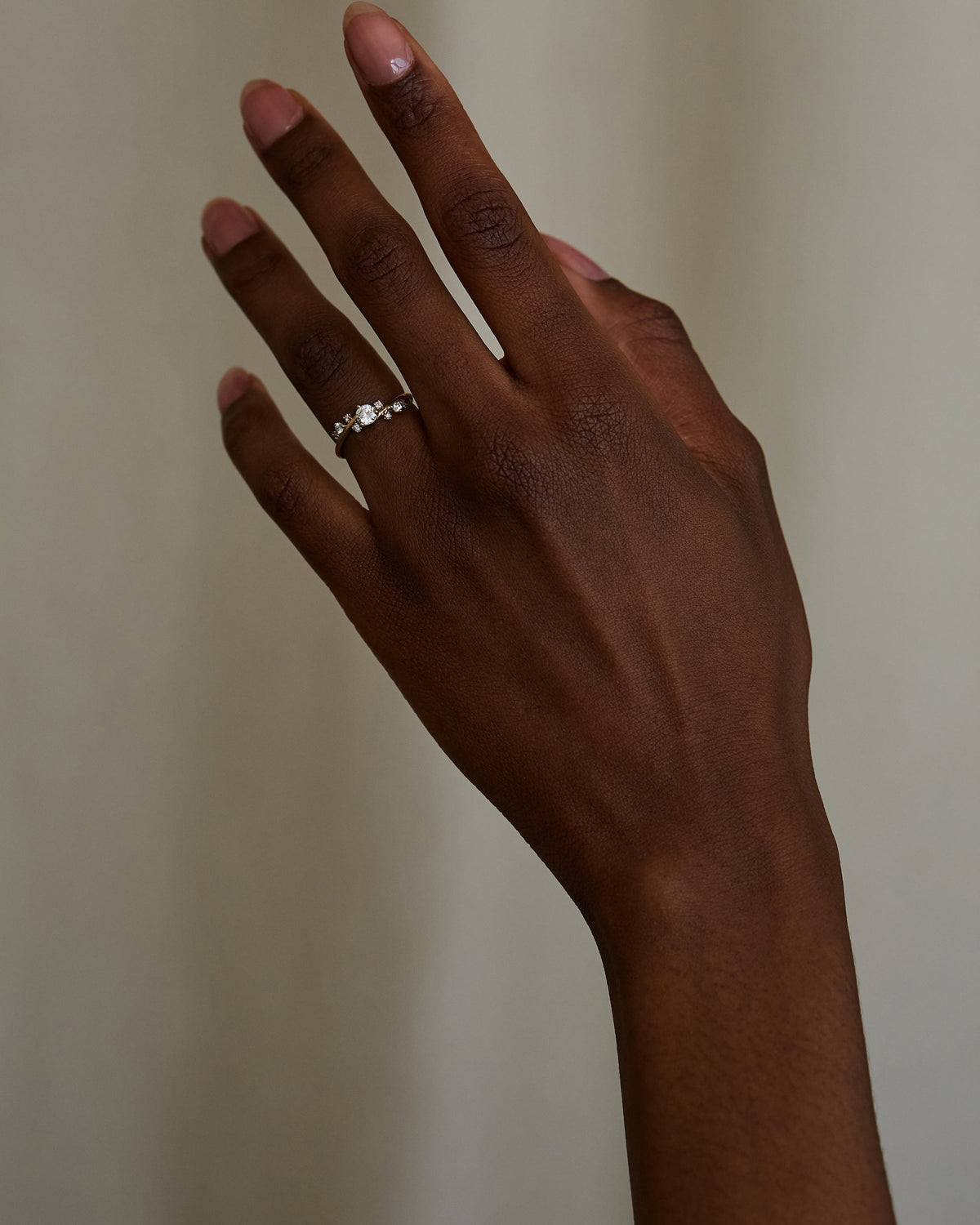 Round Cut Diamond Organic Crossover Ring