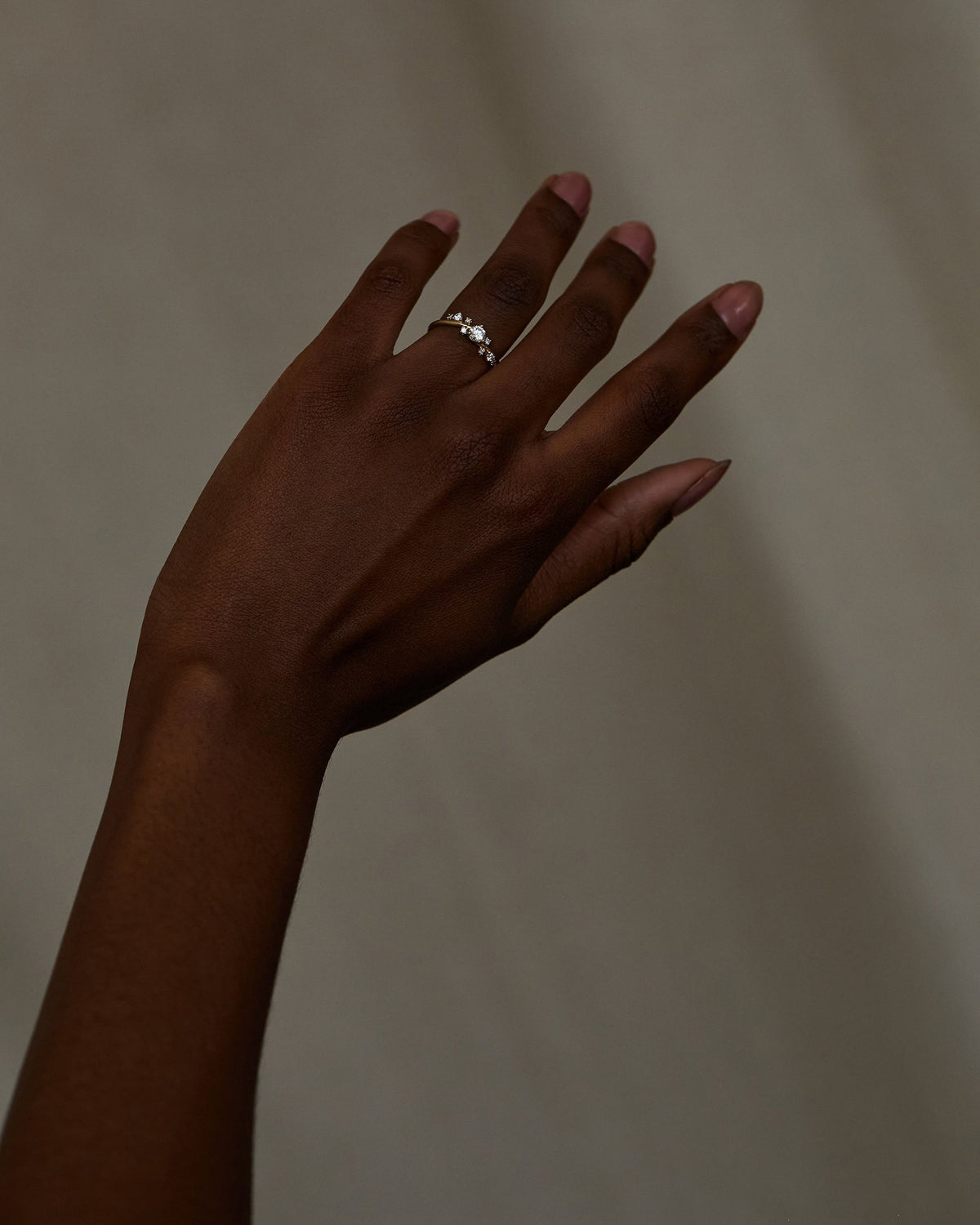 Round Cut Diamond Organic Crossover Ring