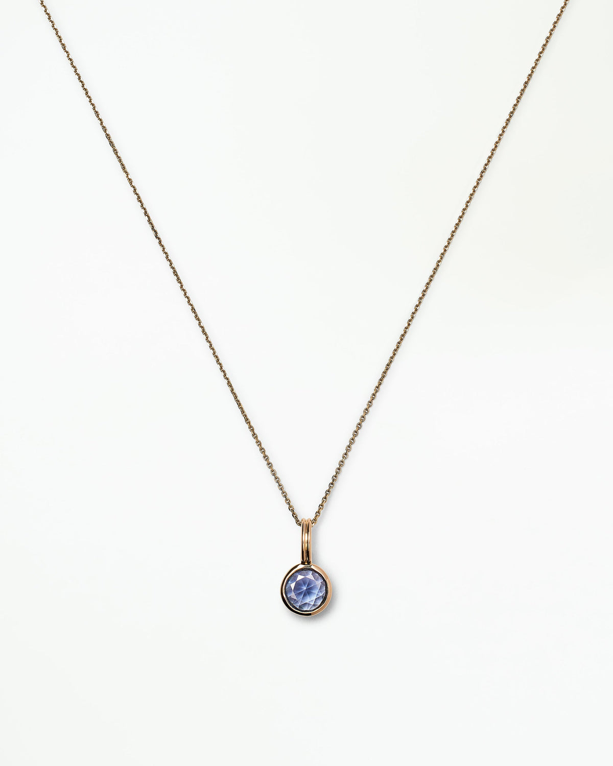 Round Cut Sapphire Rain Pendant No. 11
