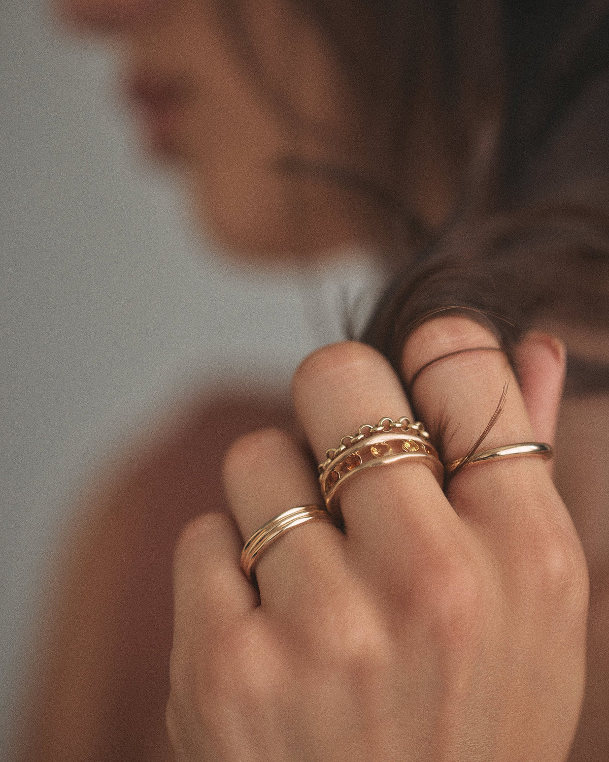 Sapphire and Citrine Float Ring