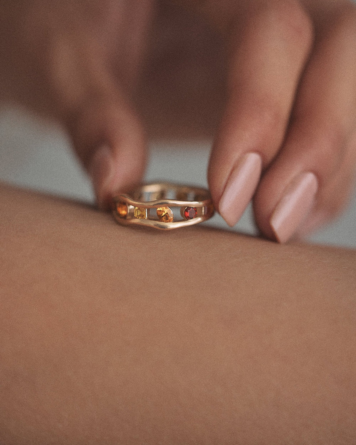 Sapphire and Citrine Float Ring