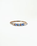 Sapphire and Diamond Pillar Ring