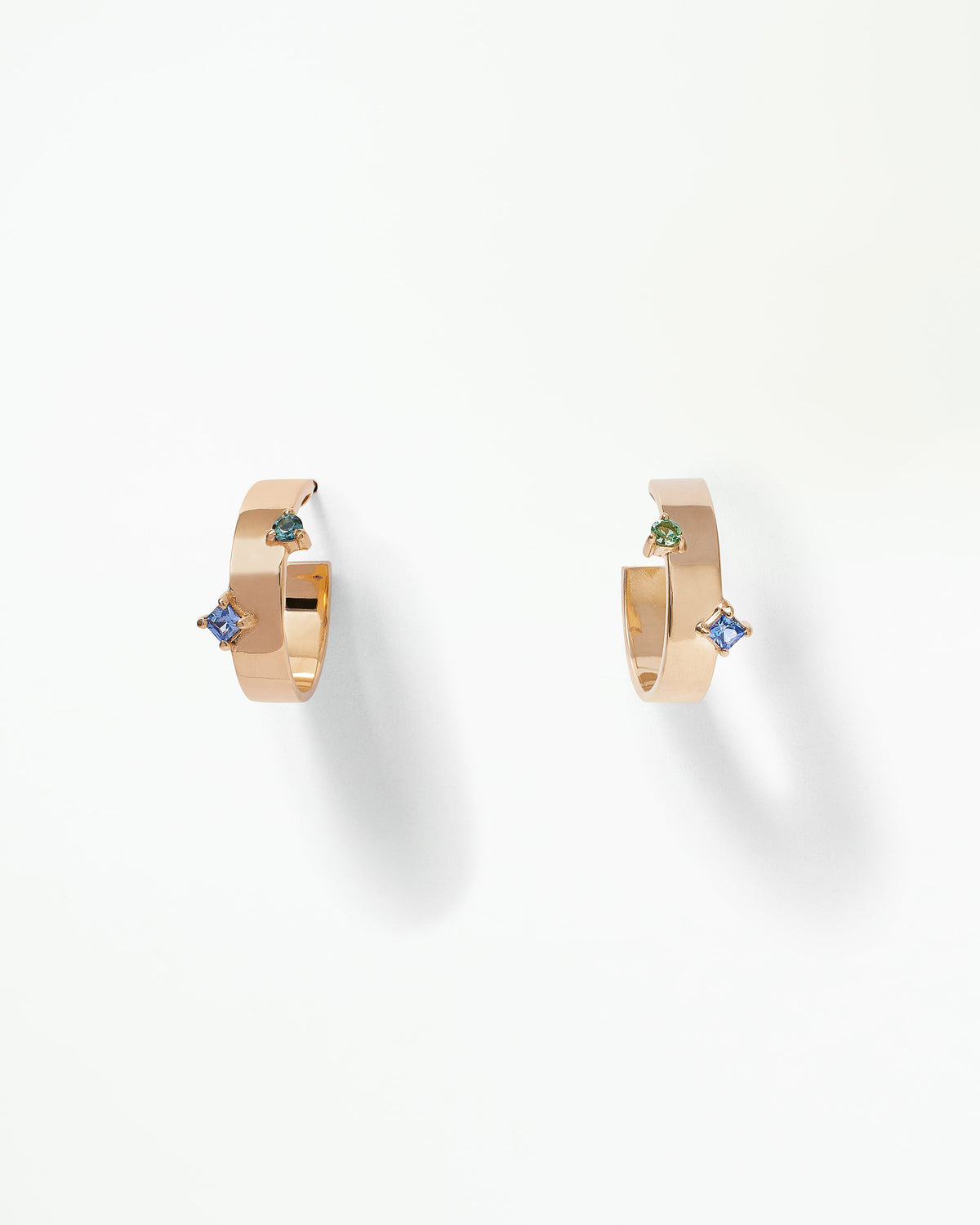 Sapphire and Tourmaline Bove Hoop Earring