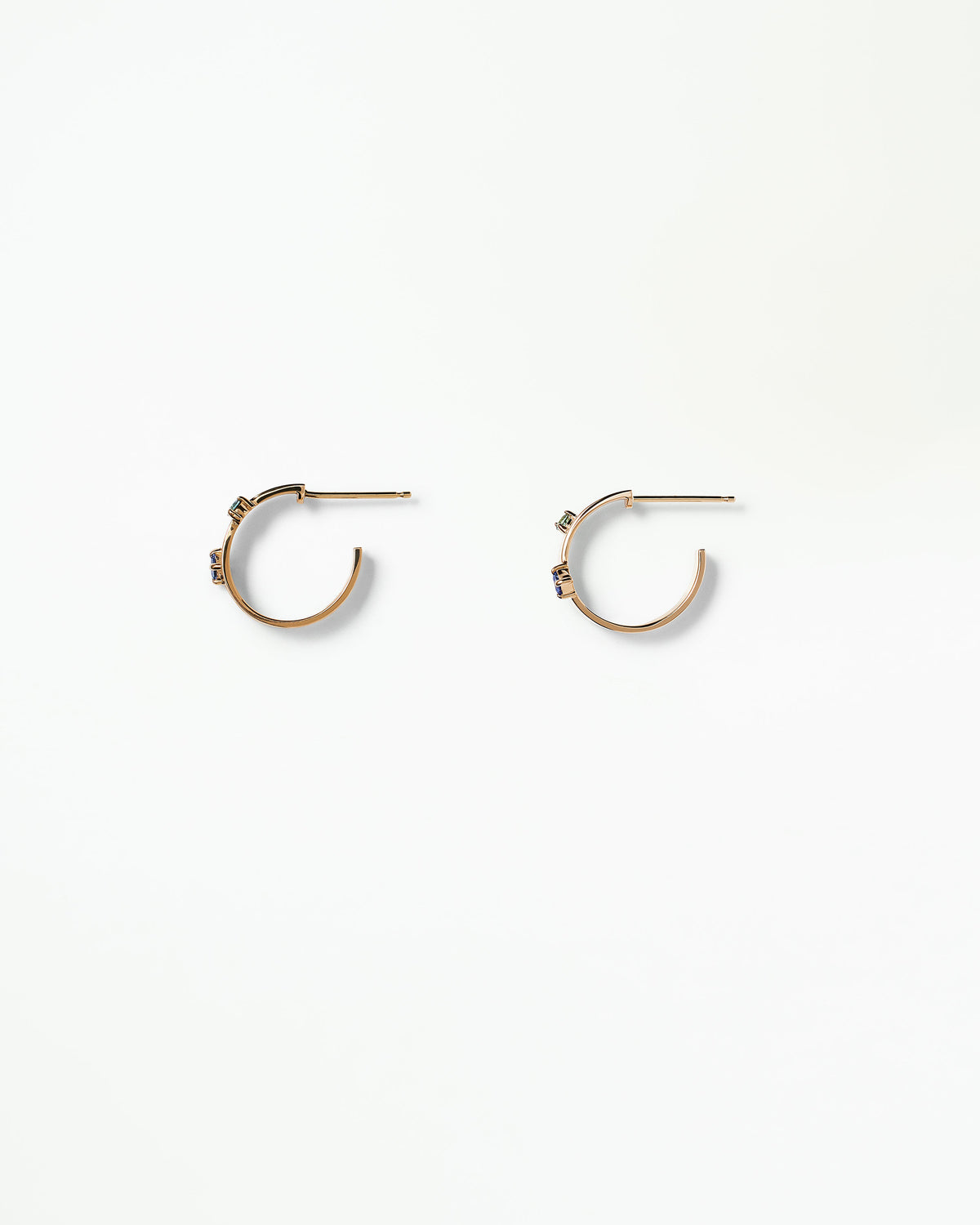 Sapphire and Tourmaline Bove Hoop Earring