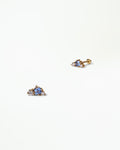 Sapphire and Diamond Cluster Flat Back Earring