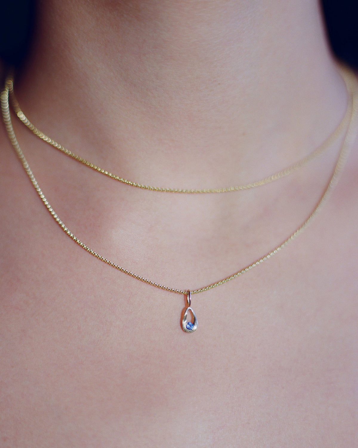 Sapphire Drop Charm
