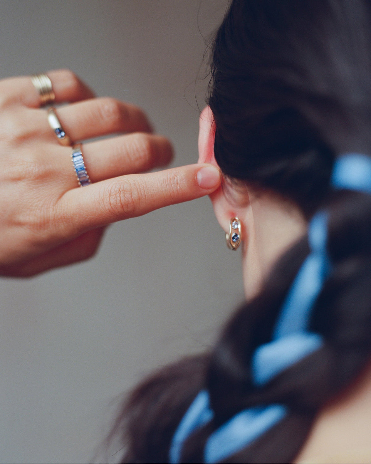 Sapphire Flow Hoops