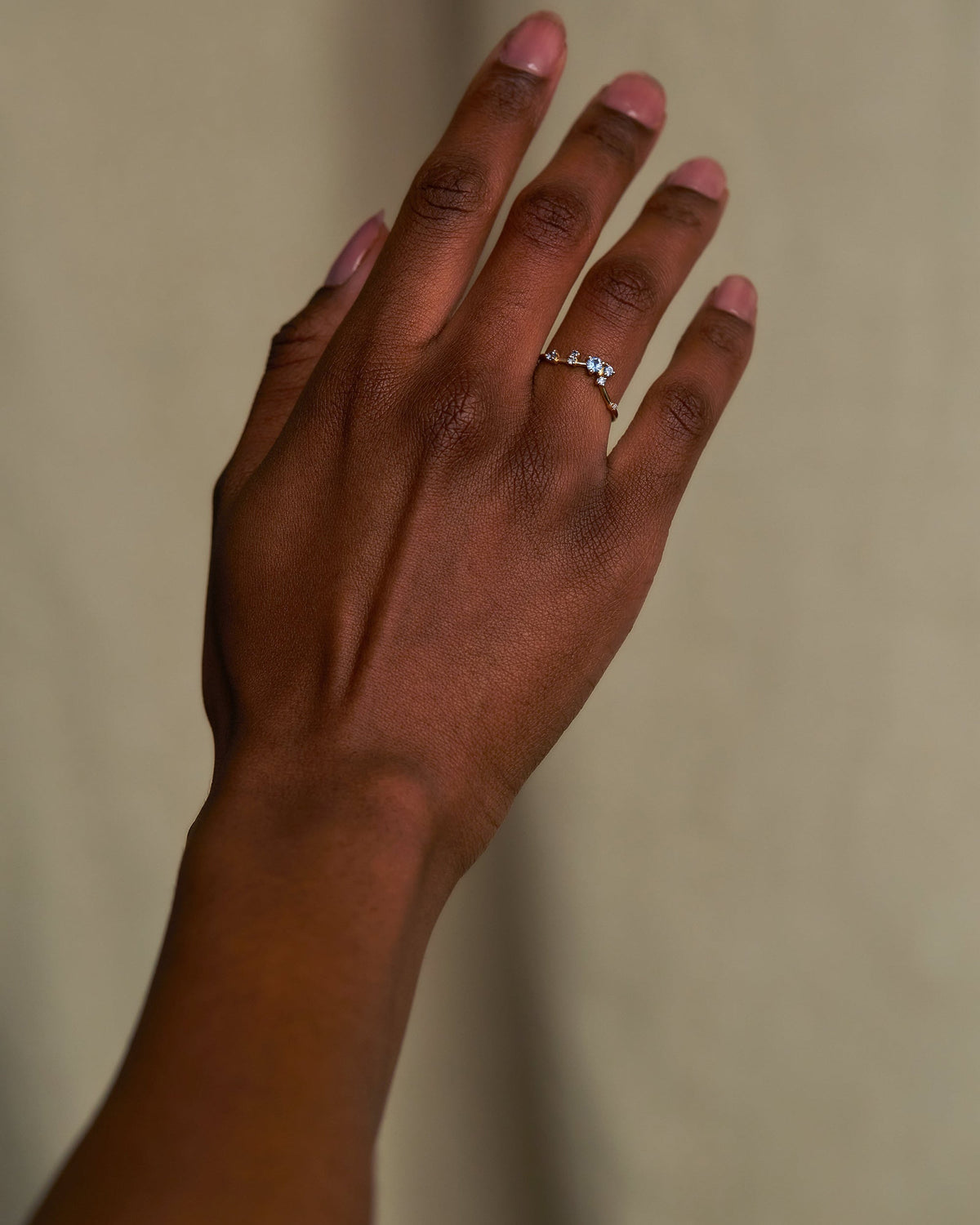 Sapphire Organic Triangle Ring
