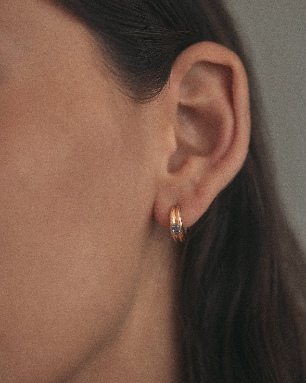 Sapphire Ridge Hoop Earring