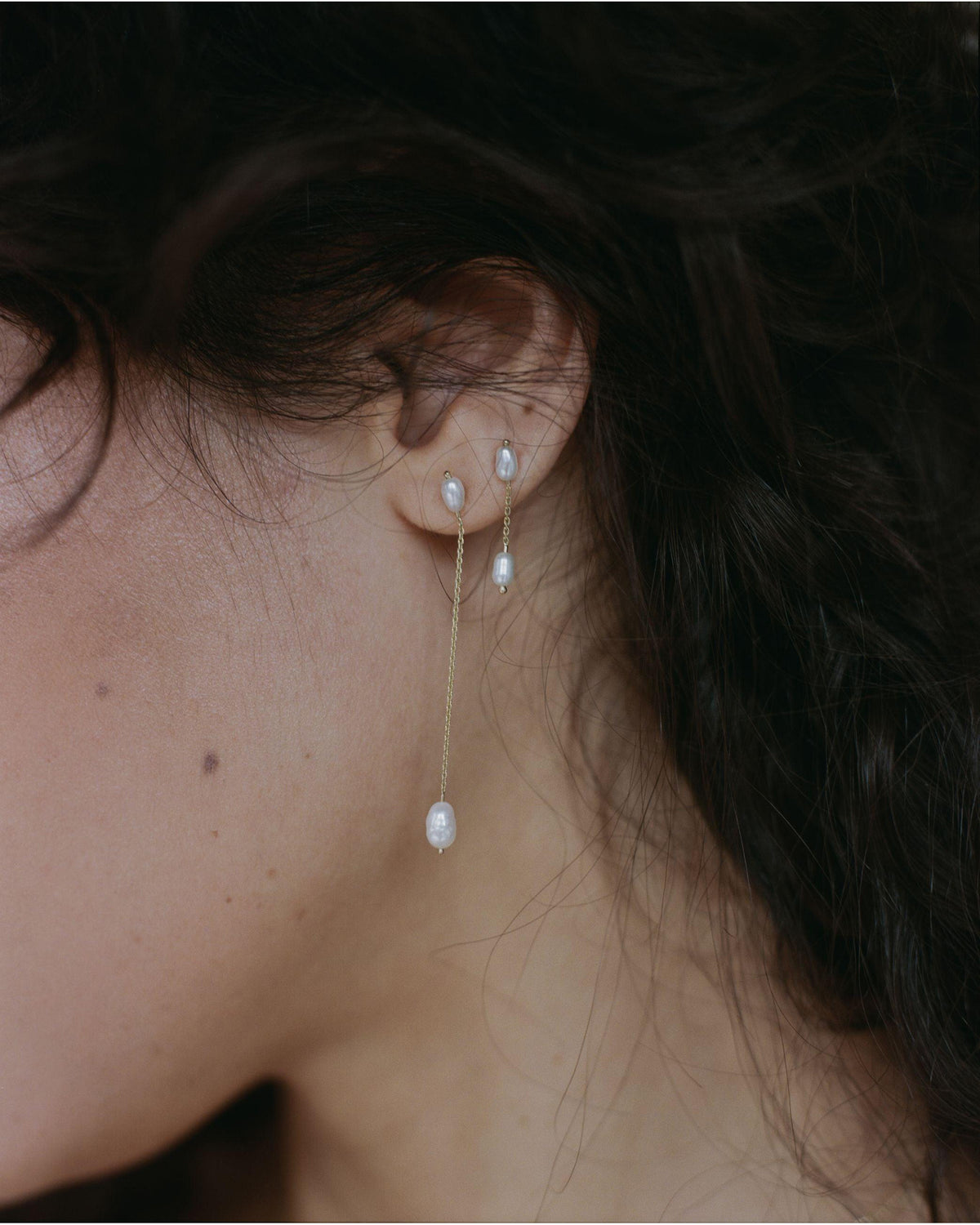 Short Pearl Shower Earring