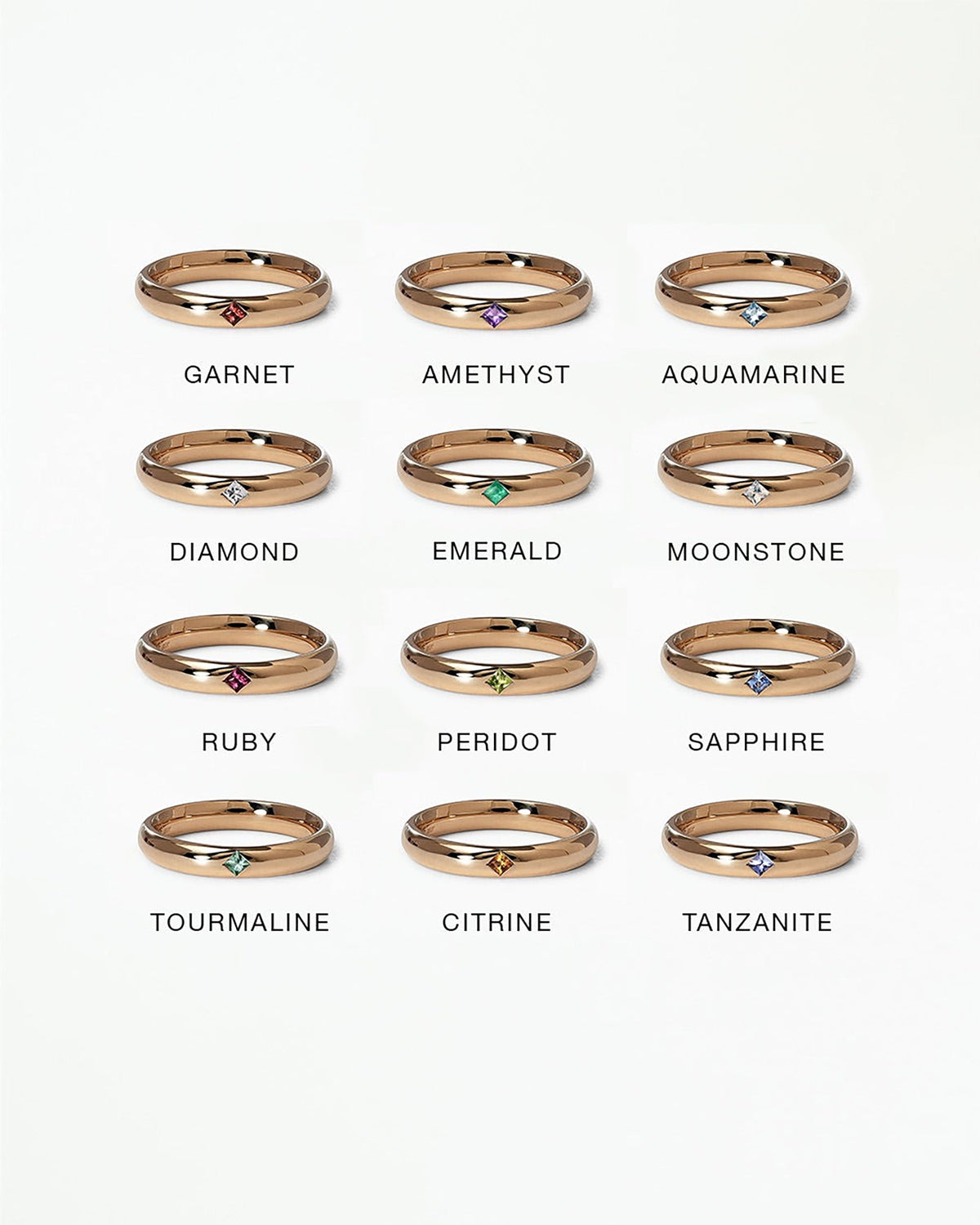 Small Birthstone Row Ring