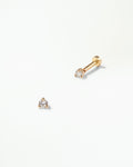 Small Brilliant Diamond Stud Flat Back Earring
