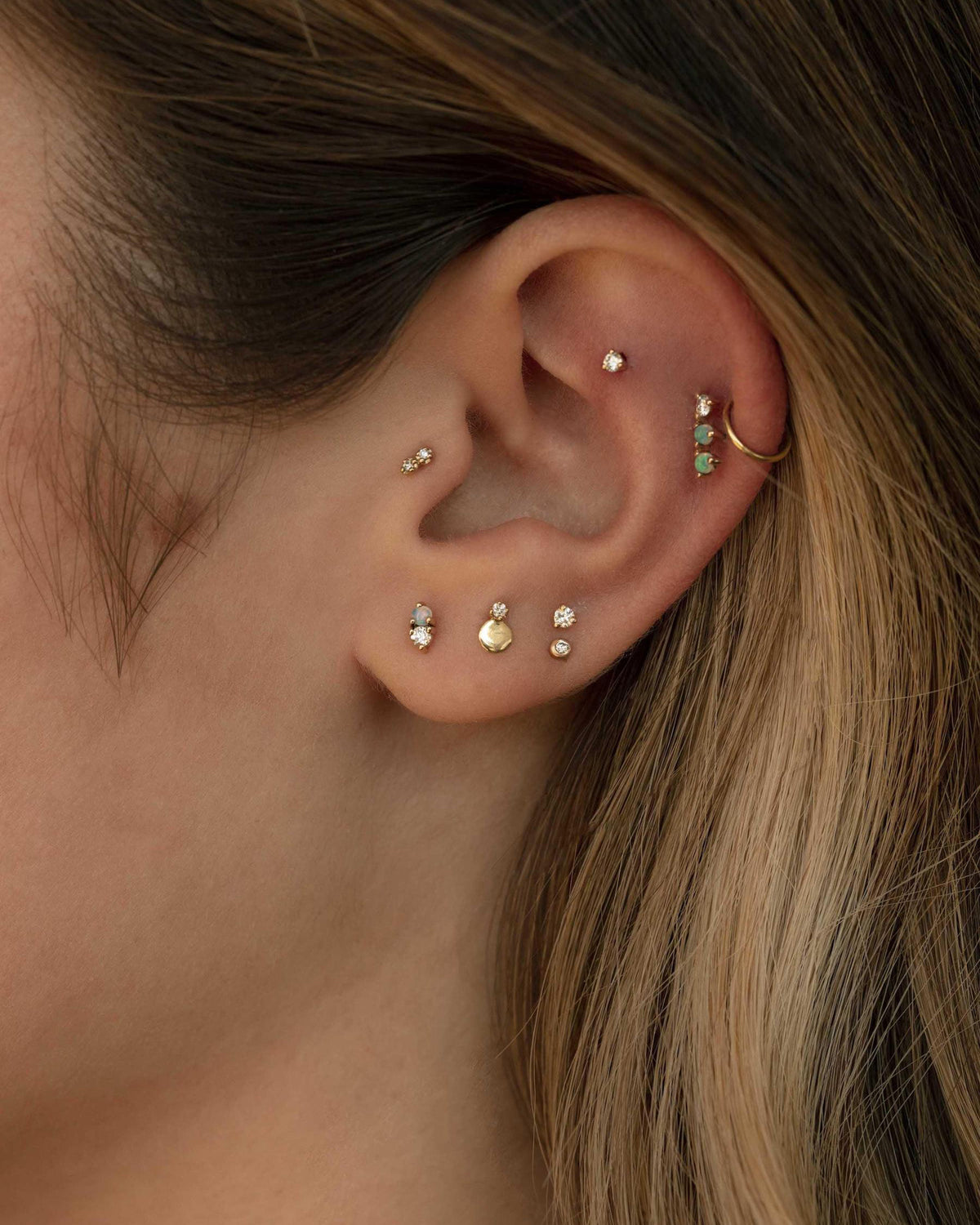 Small Brilliant Diamond Stud Flat Back Earring