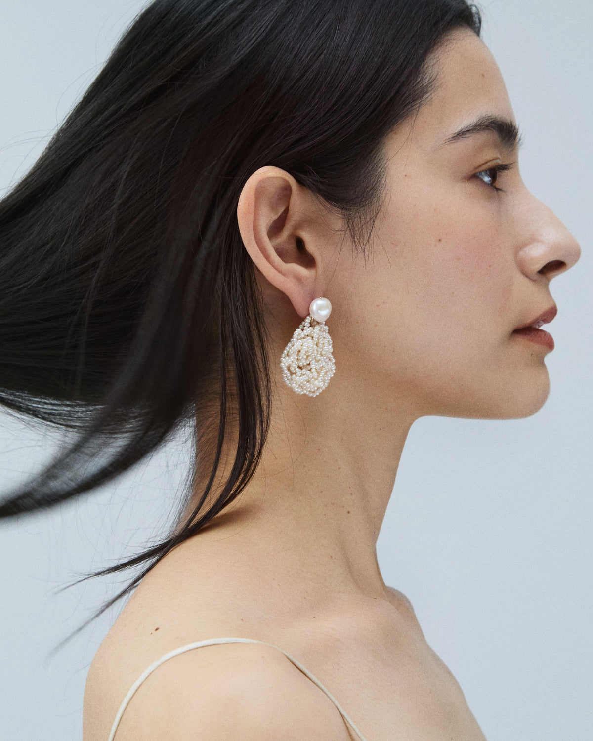 Small Crocheted Pearl Earrings