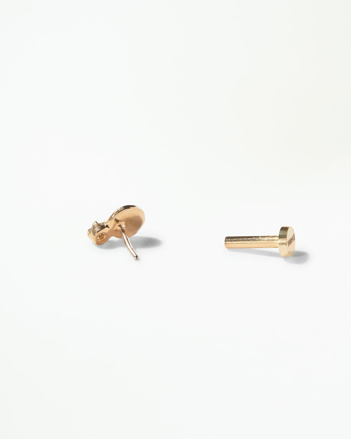 Small Diamond Disc Stud Flat Back Earring