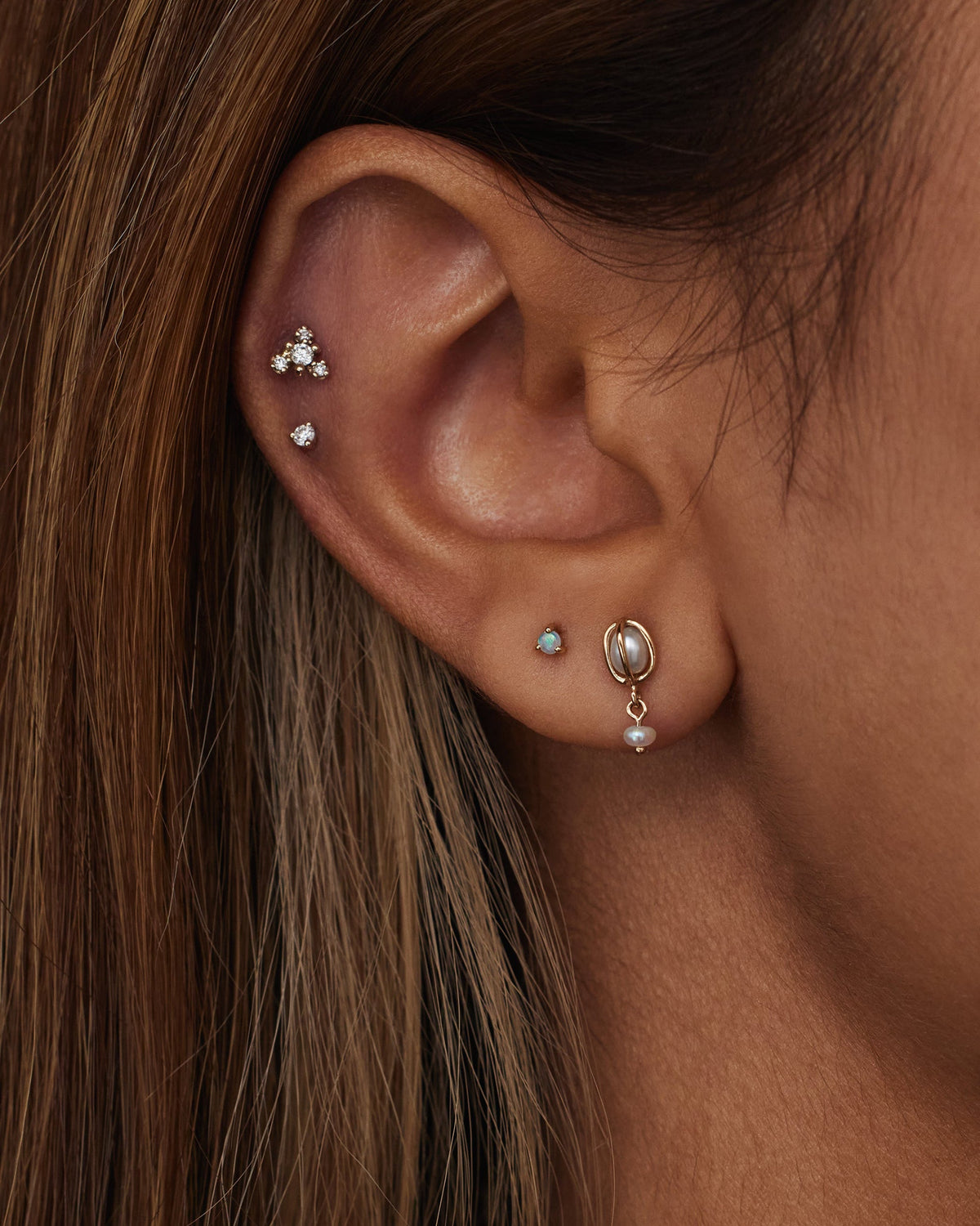 Small Opal Stud Earring