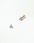 Small Opal Stud Flat Back Earring