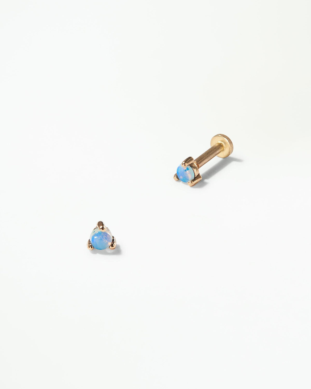 Small Opal Stud Flat Back Earring