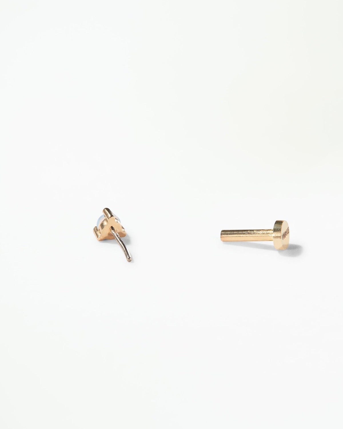 Small Opal Stud Flat Back Earring