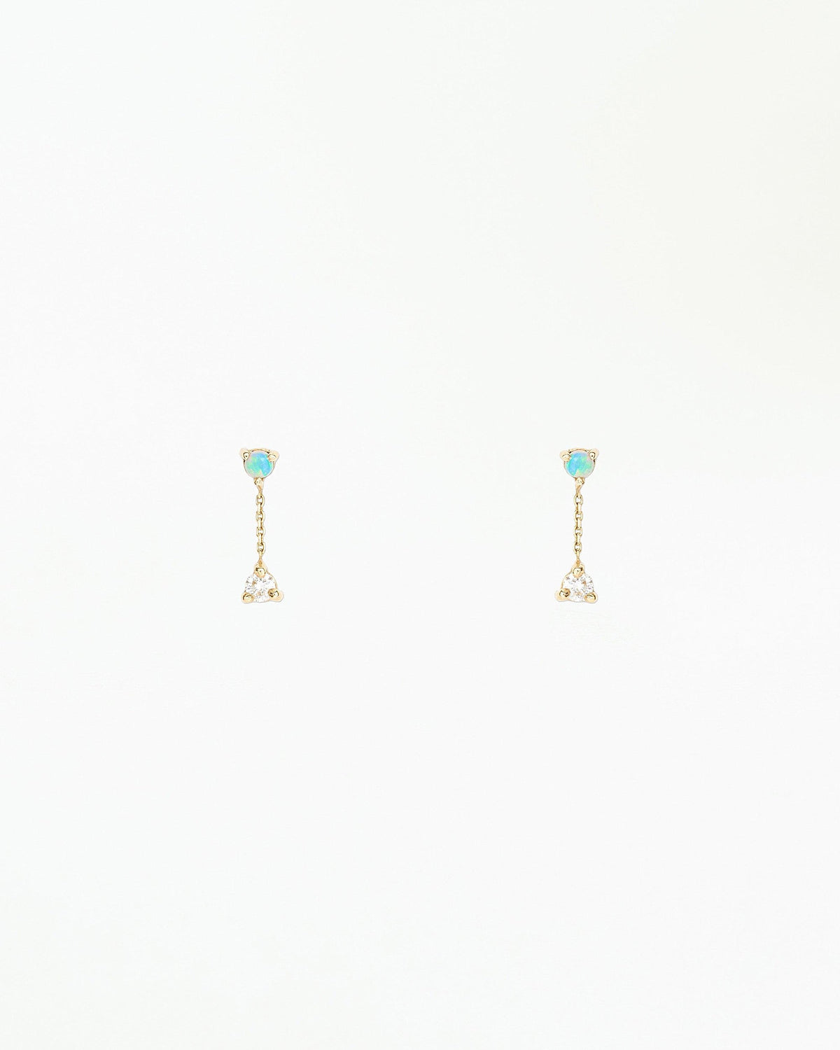 Small Opal Two-Step Chain Earring
