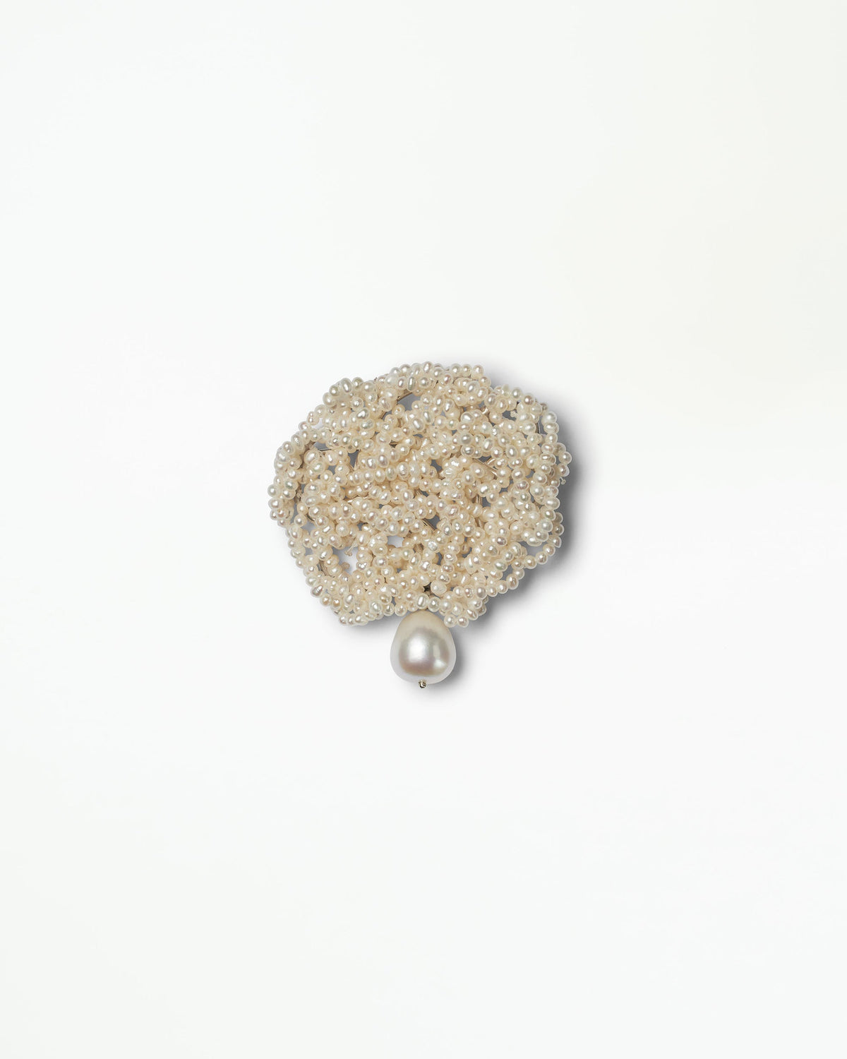 Small Pearl Crocheted Brooch