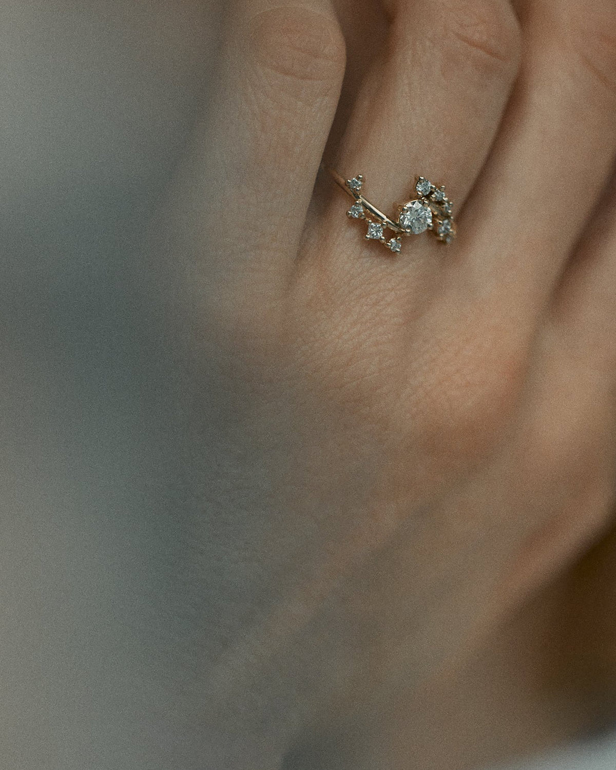 Small Round Cut Diamond Celestial Ring