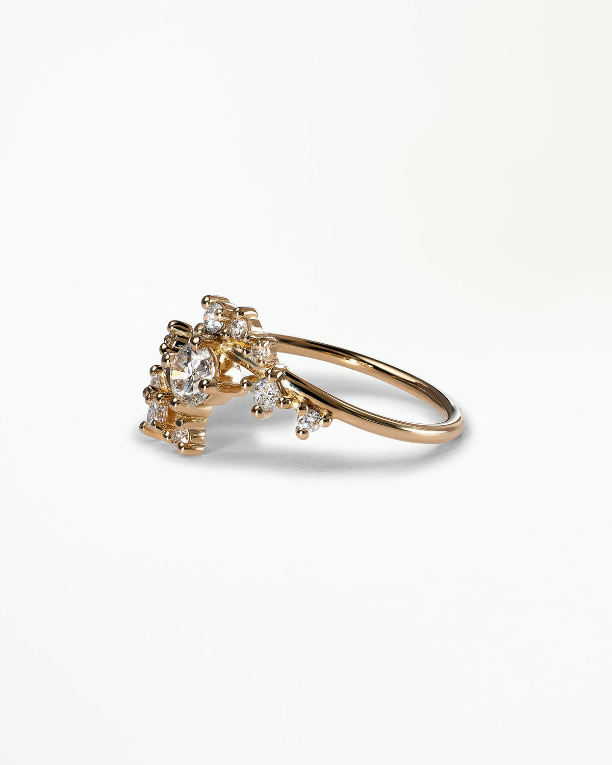 Small Round Cut Diamond Celestial Ring