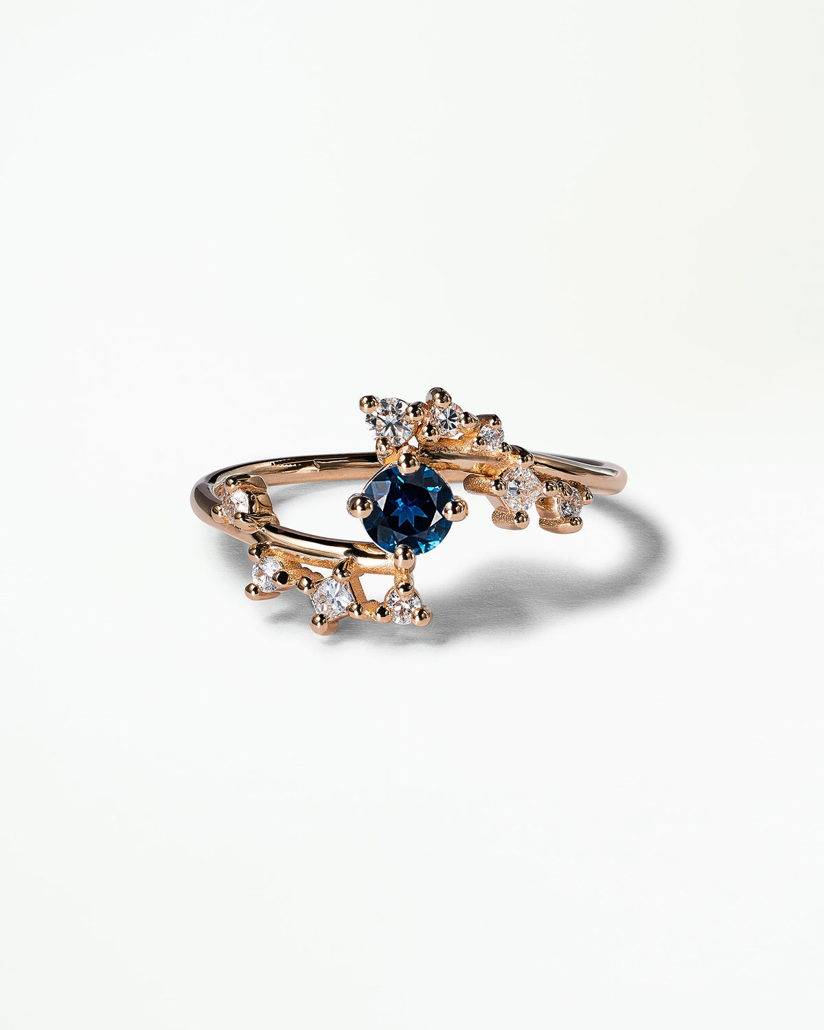 Small Round Cut Gemstone Celestial Ring