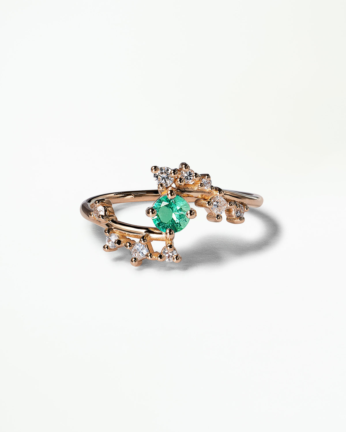 Small Round Cut Gemstone Celestial Ring