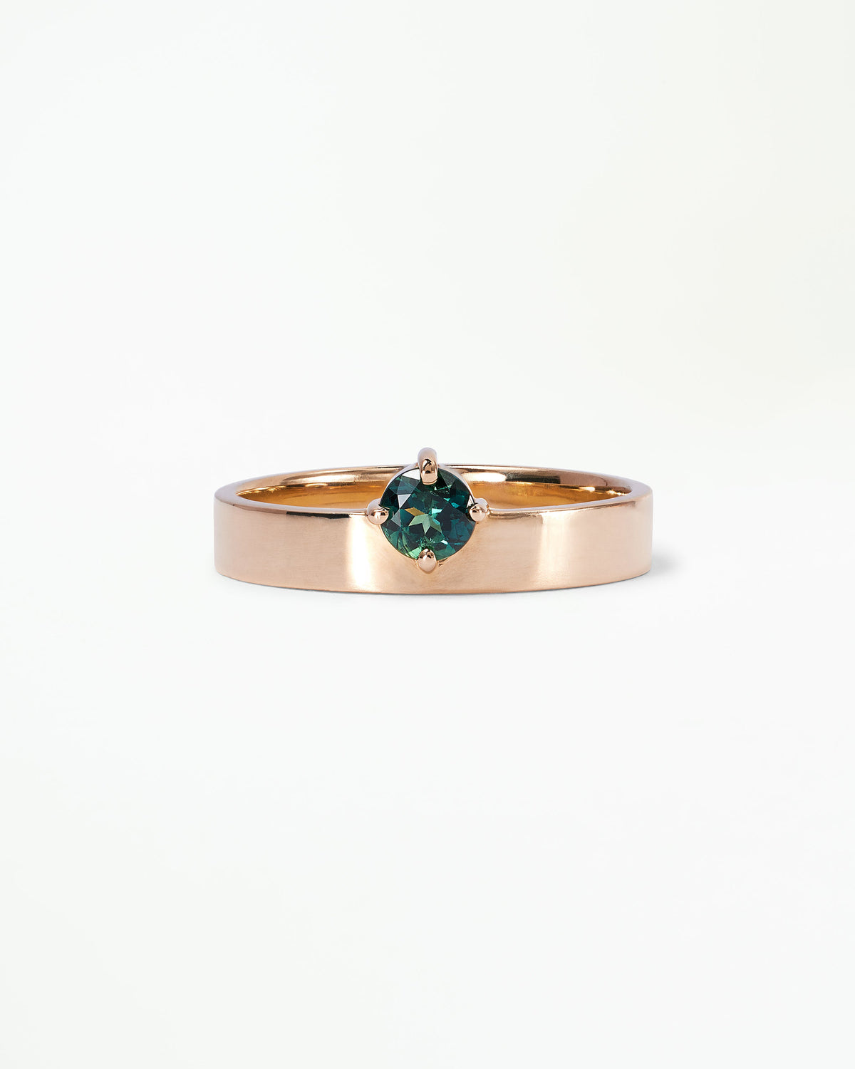 Small Round Cut Gemstone Monolith Ring