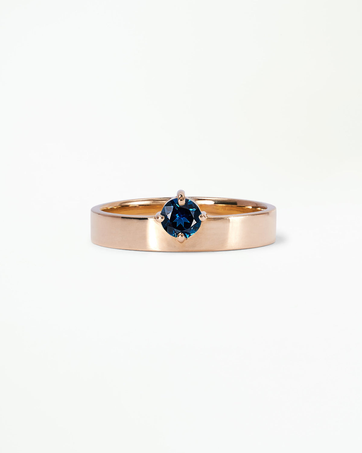 Small Round Cut Gemstone Monolith Ring
