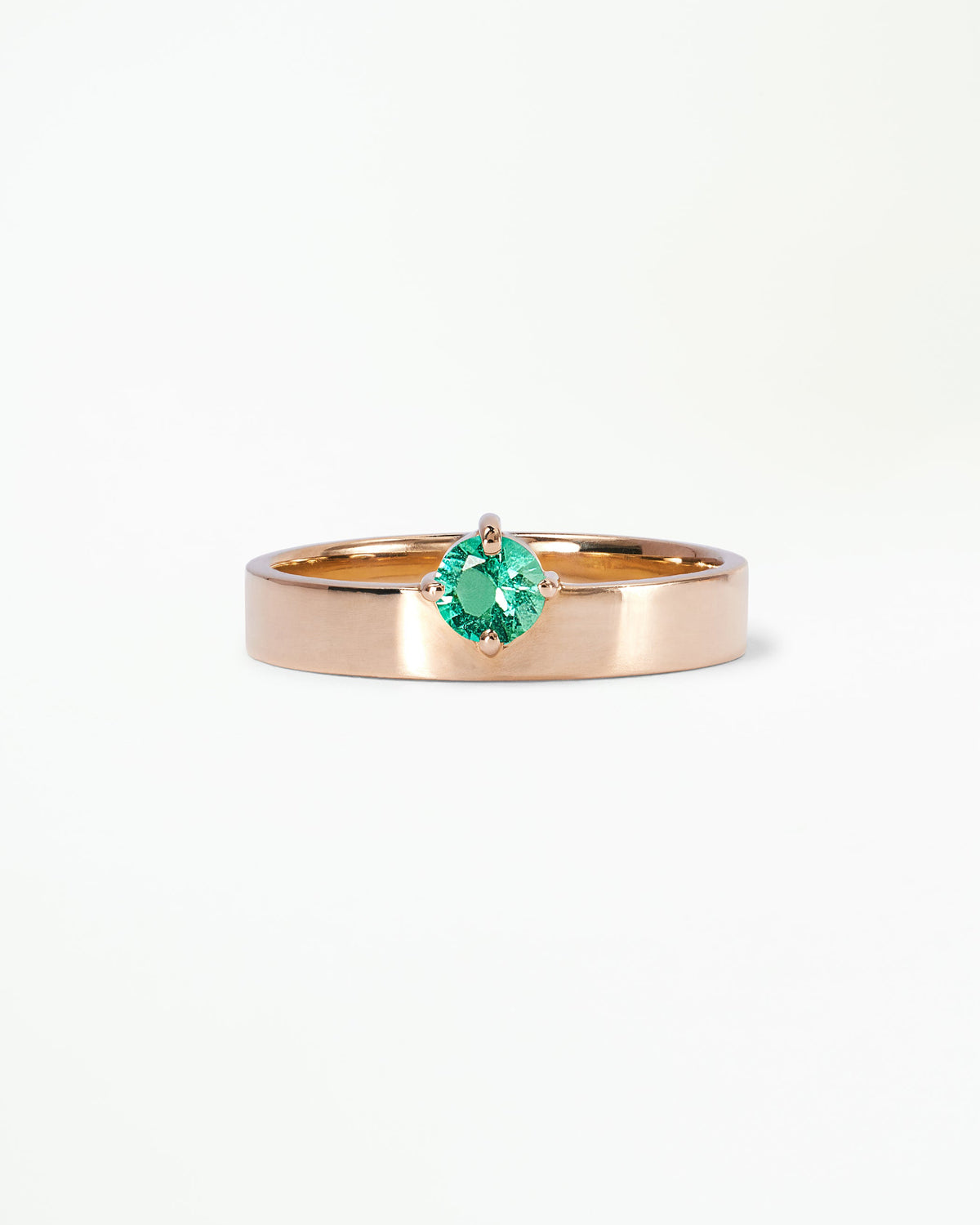 Small Round Cut Gemstone Monolith Ring