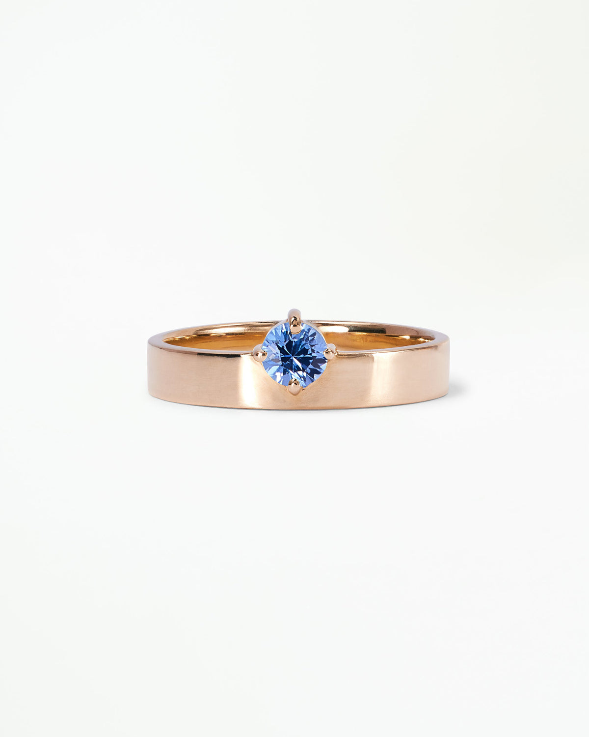 Small Round Cut Gemstone Monolith Ring