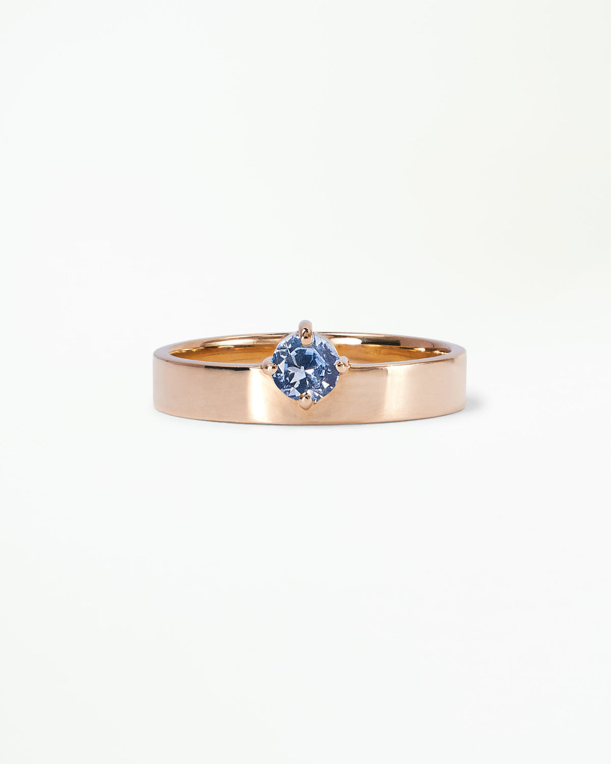 Small Round Cut Gemstone Monolith Ring
