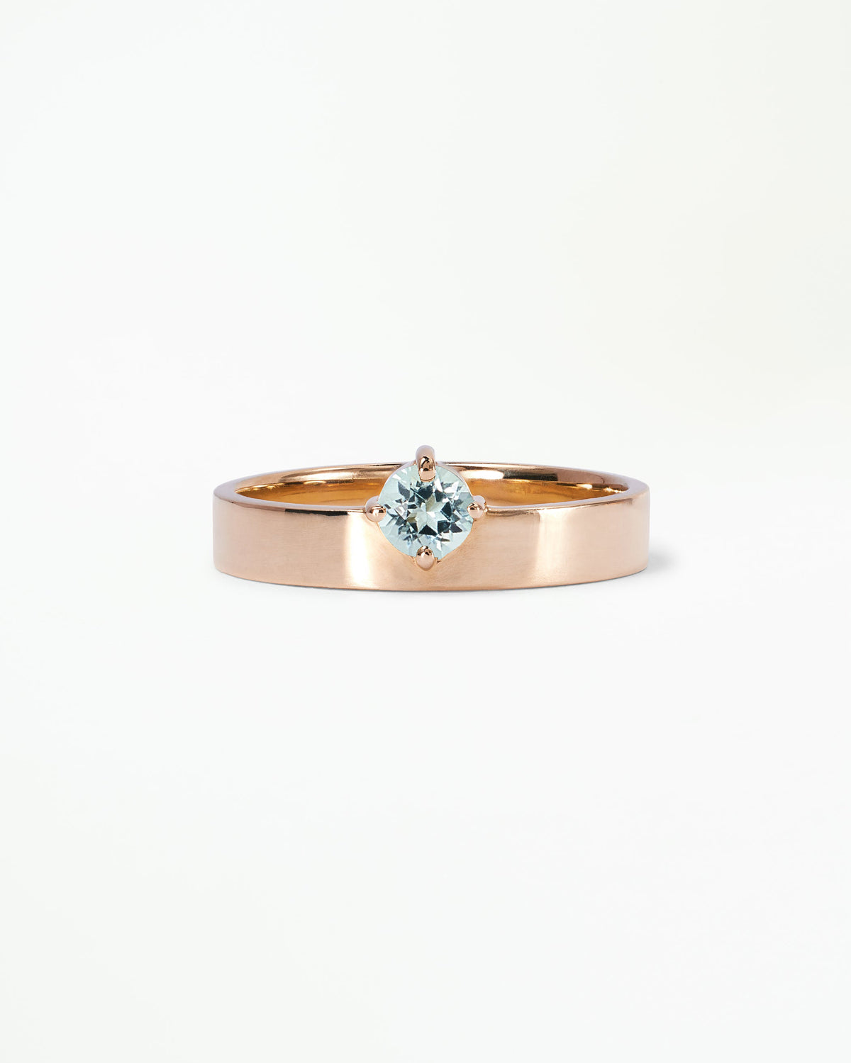 Small Round Cut Gemstone Monolith Ring