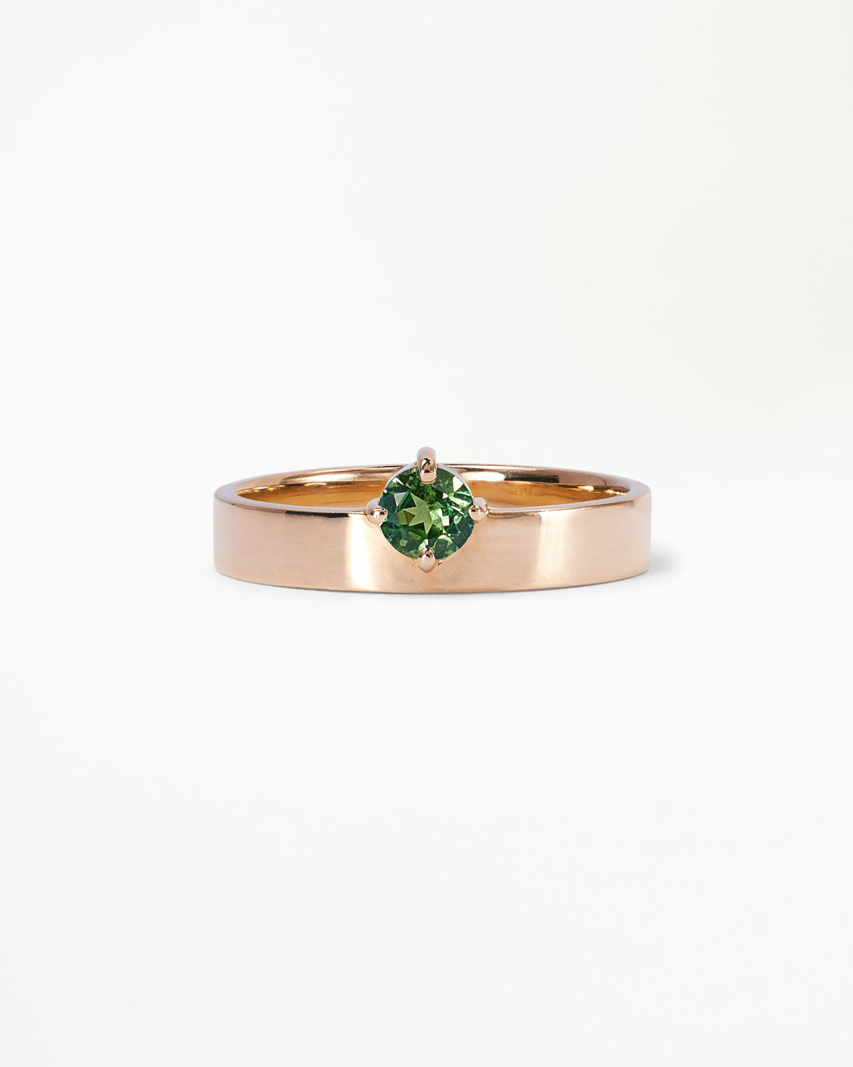 Small Round Cut Gemstone Monolith Ring