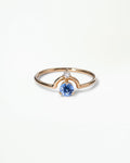 Small Round Cut Gemstone Nestled Ring