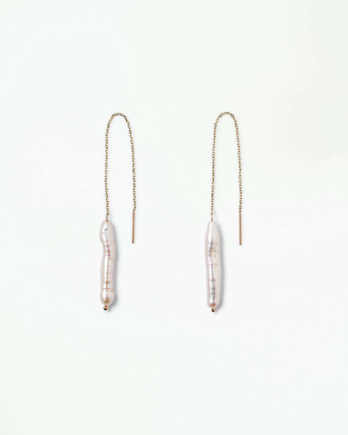Stem Pearl Threader Earring