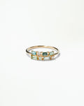 Tourmaline and Diamond Brickwork Ring