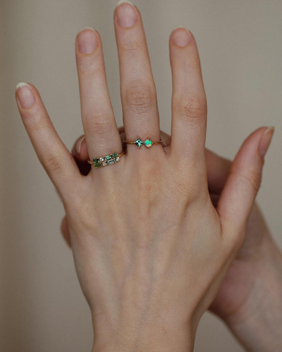 Tourmaline and Diamond Brickwork Ring