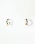 Tourmaline and Diamond Pillar Hoop Earring