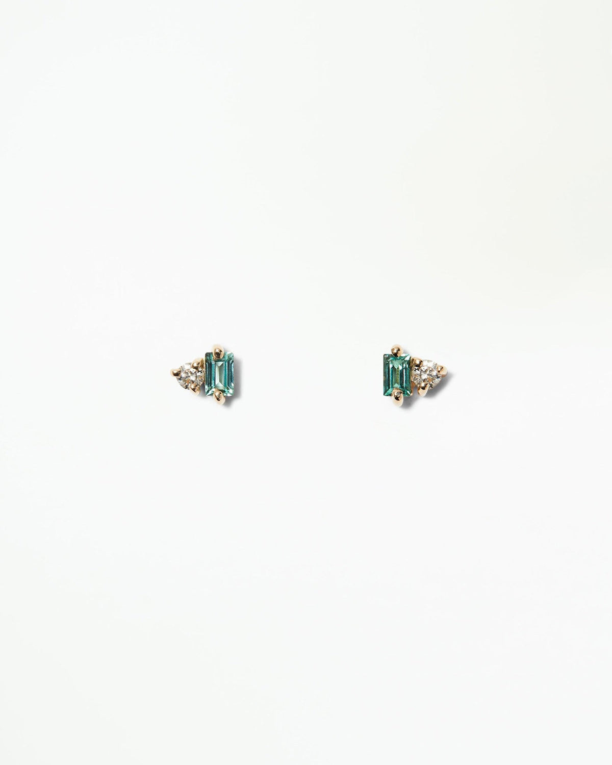 Tourmaline and Opal Column Stud Earring