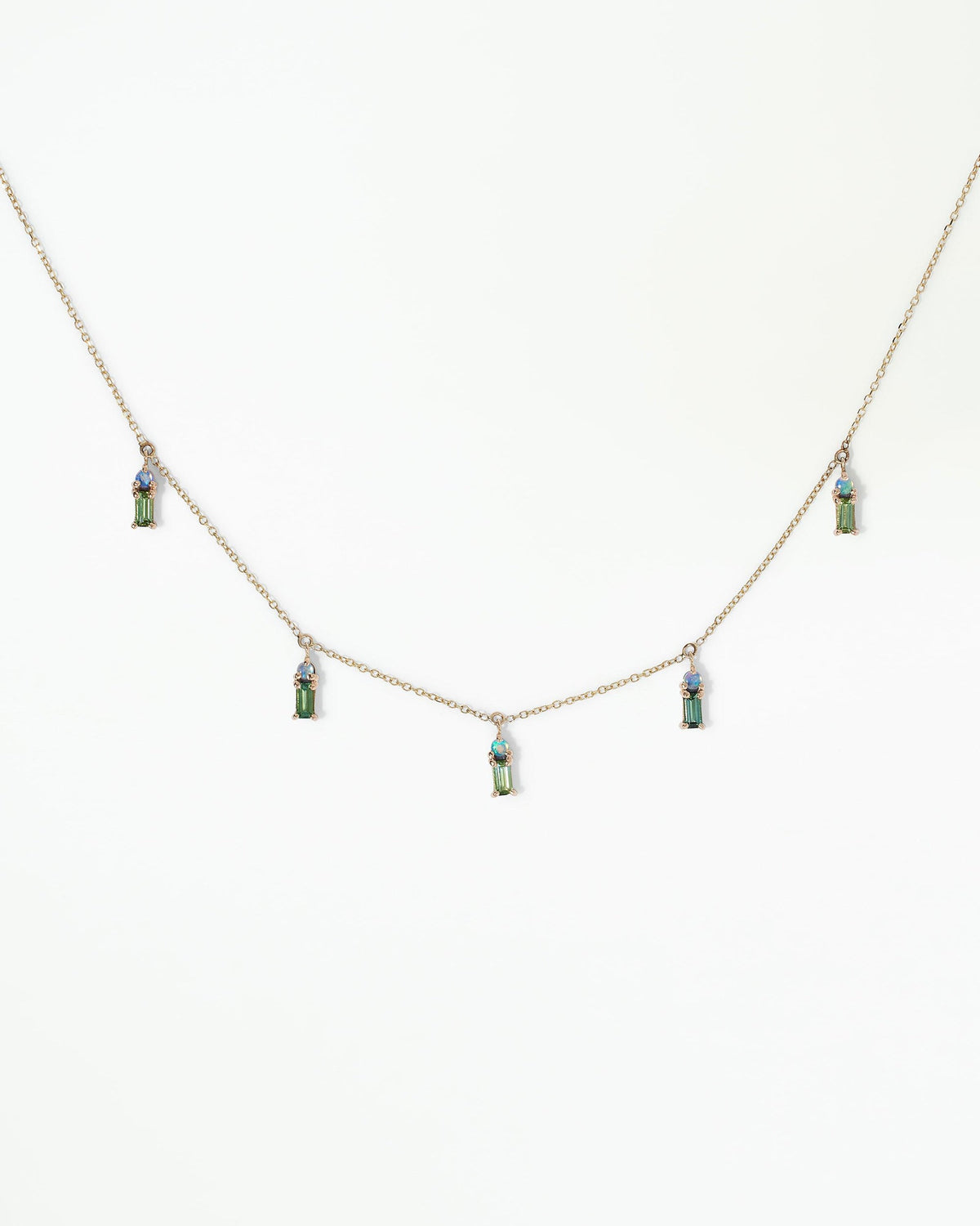 Tourmaline and Opal Crest Necklace