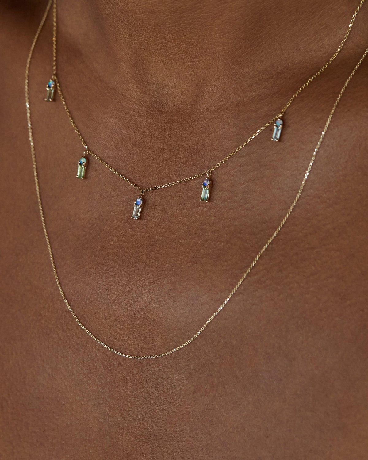 Tourmaline and Opal Crest Necklace
