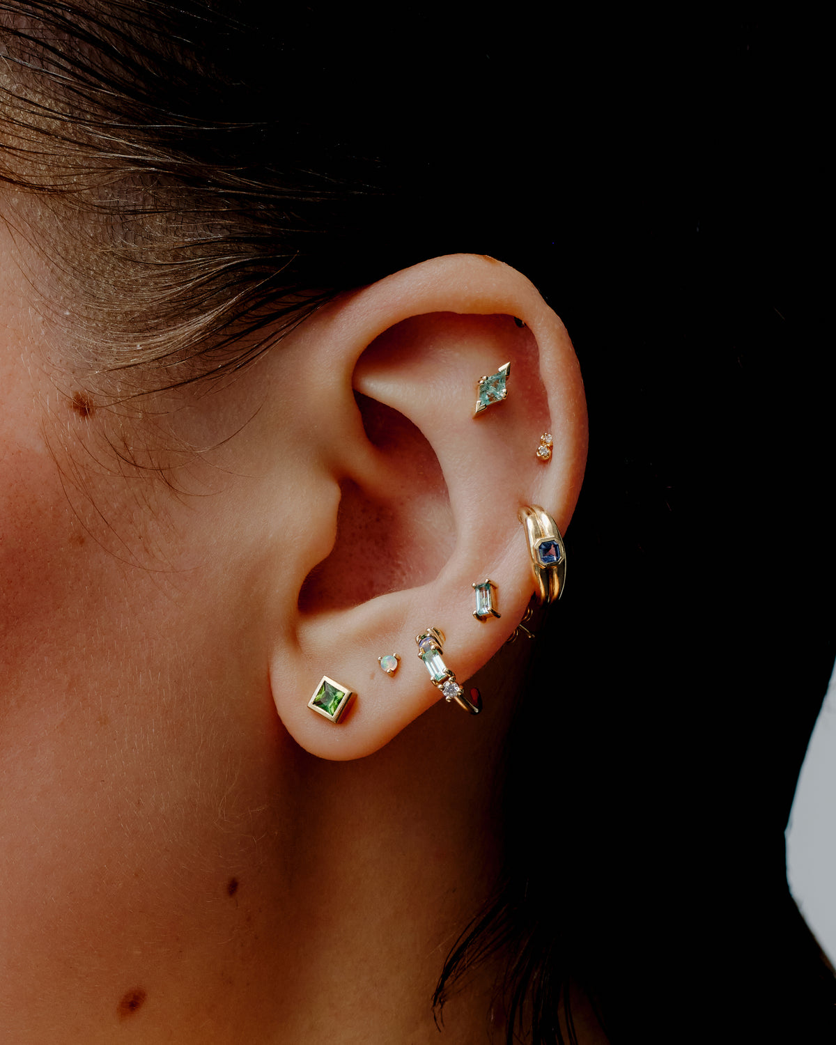 Tourmaline Window Stud Earring