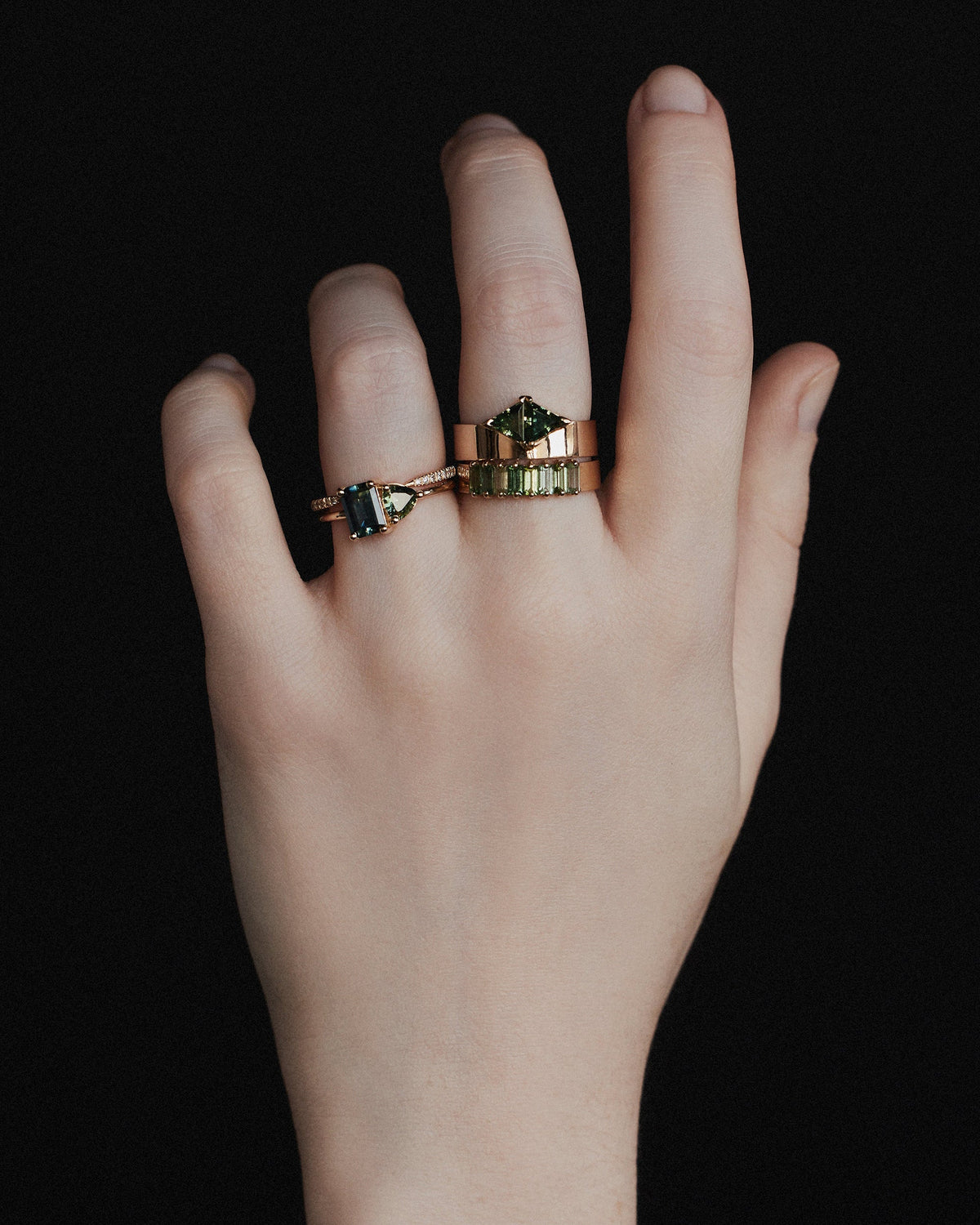 Triangle Cut Sapphire Bricolage Ring No. 24